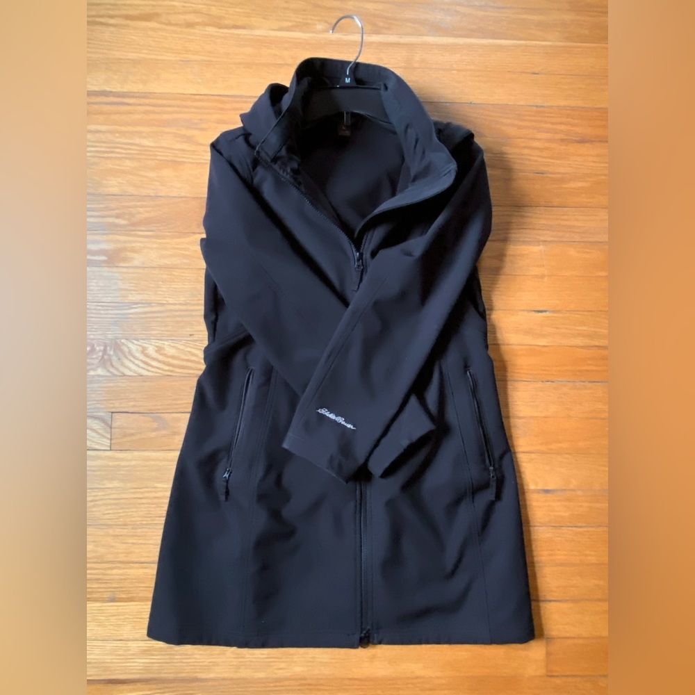 Eddie Bauer Petite Lined Waterproof Fleece Lined Hooded Softshell Rain Jacket
